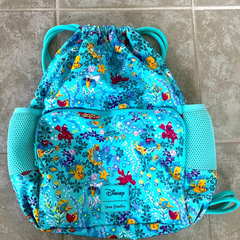 Vera Bradley Little Mermaid ReActive Deluxe Drawstring Backsack